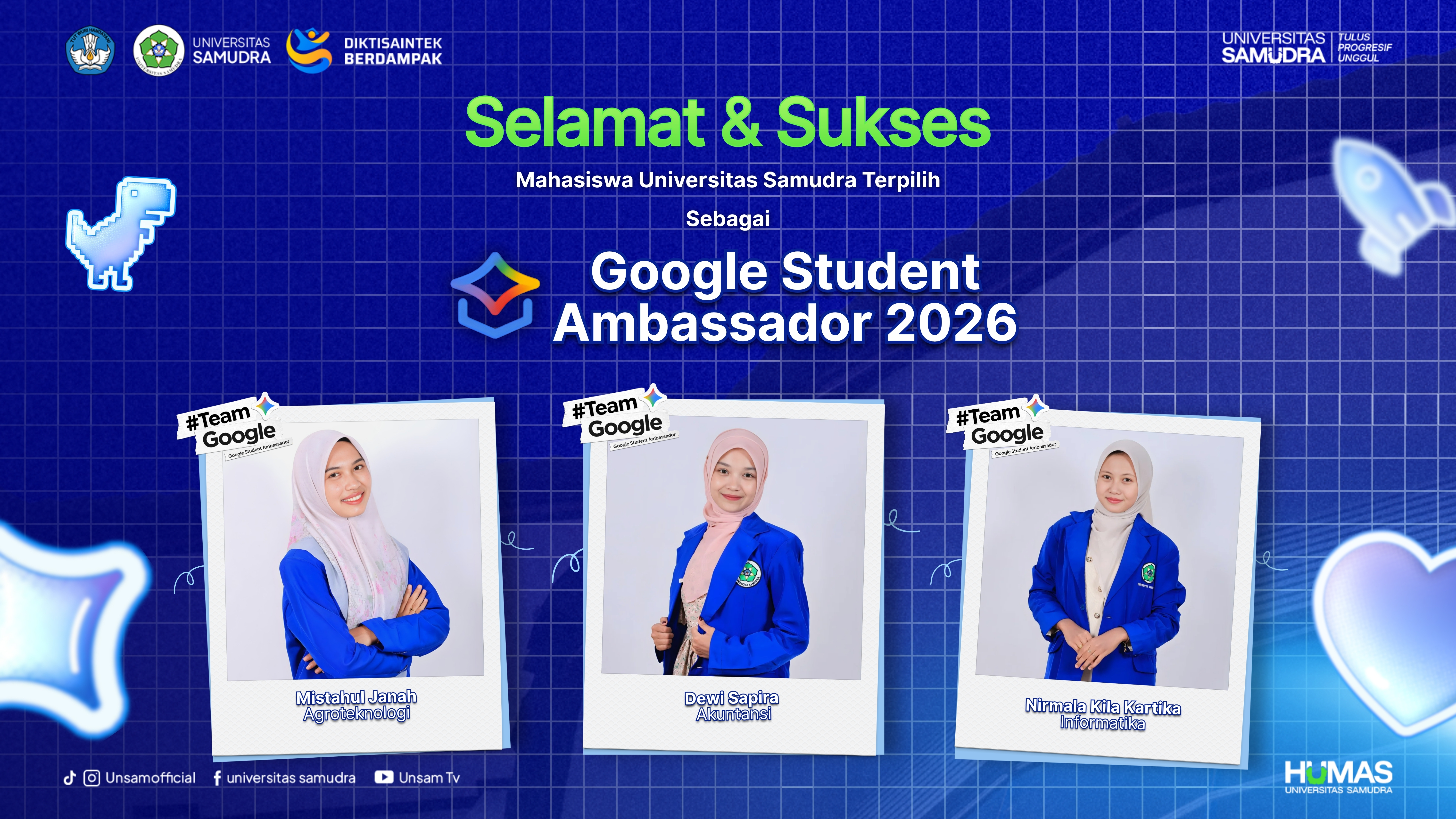 Tiga Mahasiswa Unsam Lolos Seleksi Google Student Ambassador 2026